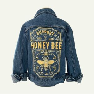 Denim Jacket with Honey Bee Design!